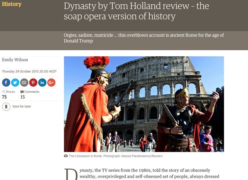 Dynasty by Tom Holland review the Guardian - Italian lessons Sydney at Italia 500