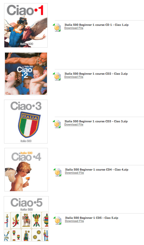 Italian classes Sydney at Italia 500 - Practice CDs Italia 500 Beginner 1 course