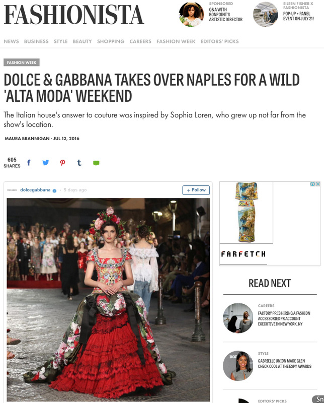 Fashionista Dolce e Gabbana Napoli - Italian lessons Sydney at Italia 500