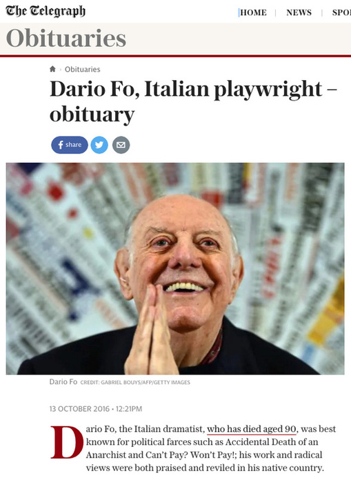 Italian classes Sydney Italia 500 - Dario Fo The Telegraph